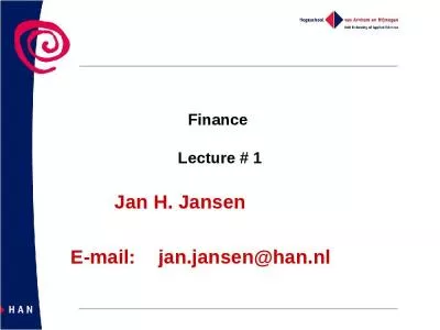 Finance  Lecture # 1