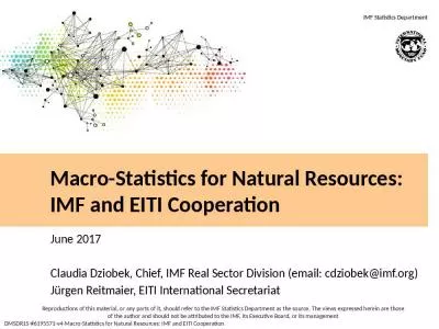 Macro-Statistics for Natural Resources: IMF and EITI Cooperation