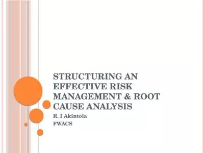 Structuring An effective Risk Management & Root Cause Analysis