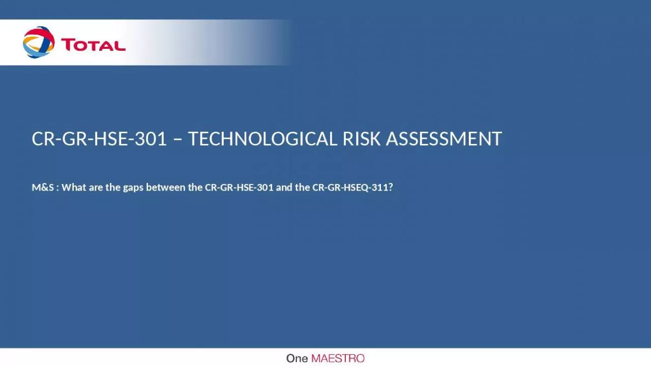 PPT-CR-GR-HSE-301 TECHNOLOGICAL RISK ASSESSMENT