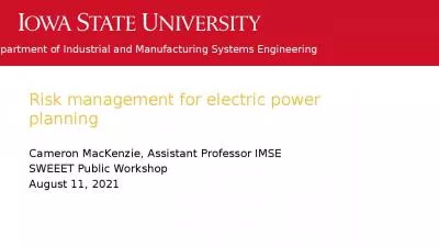 Risk management for electric power planning