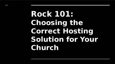 Rock 101: Choosing the Correct Hosting Solution for Your Church