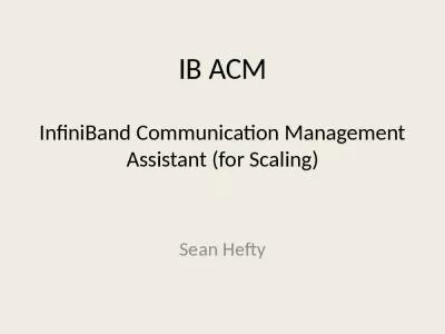 IB ACM InfiniBand Communication Management Assistant (for Scaling)