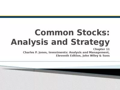 Common Stocks: Analysis and Strategy