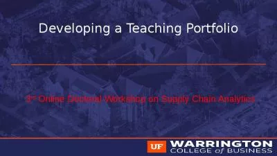 Developing a Teaching Portfolio