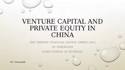 Venture capital and private Equity in china