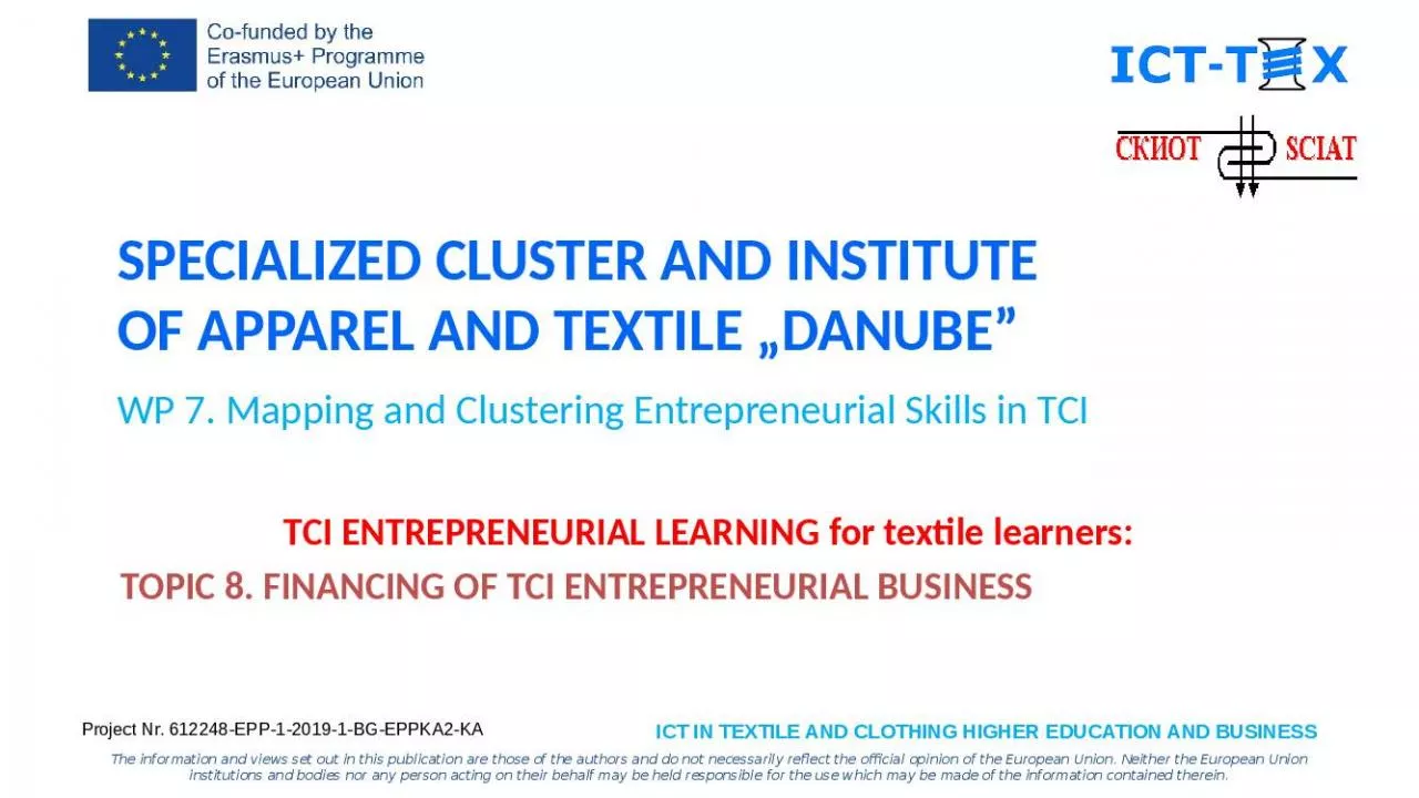 PPT-Specialized Cluster and Institute of Apparel and Textile Danube