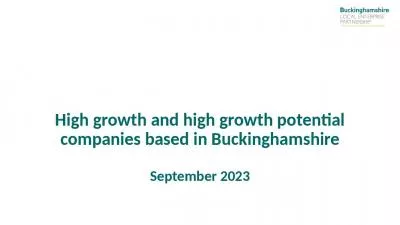 High growth and high growth potential companies based in Buckinghamshire September 2023