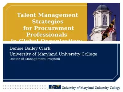 Talent Management Strategies  for Procurement Professionals  in Global Organization: