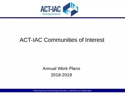 ACT-IAC Communities of Interest