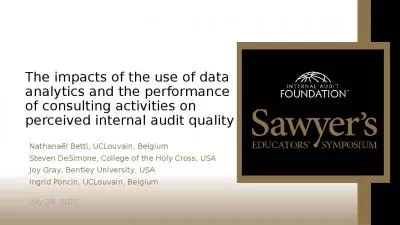 The impacts of the use of data analytics and the performance of consulting activities