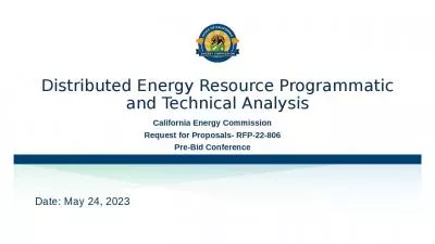 Distributed Energy Resource Programmatic and Technical Analysis