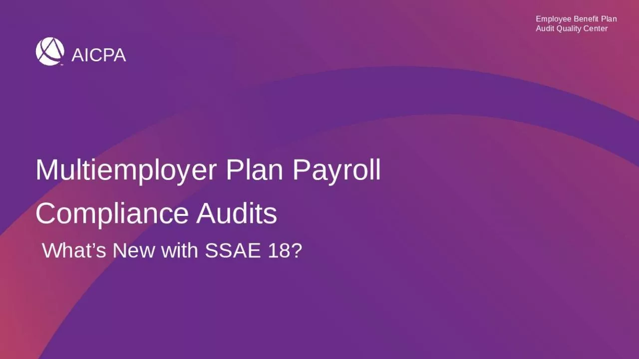 PPT-Multiemployer Plan Payroll Compliance Audits