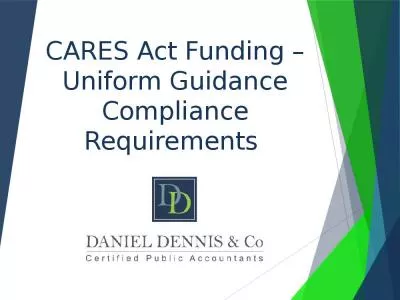 CARES Act Funding   Uniform Guidance Compliance Requirements