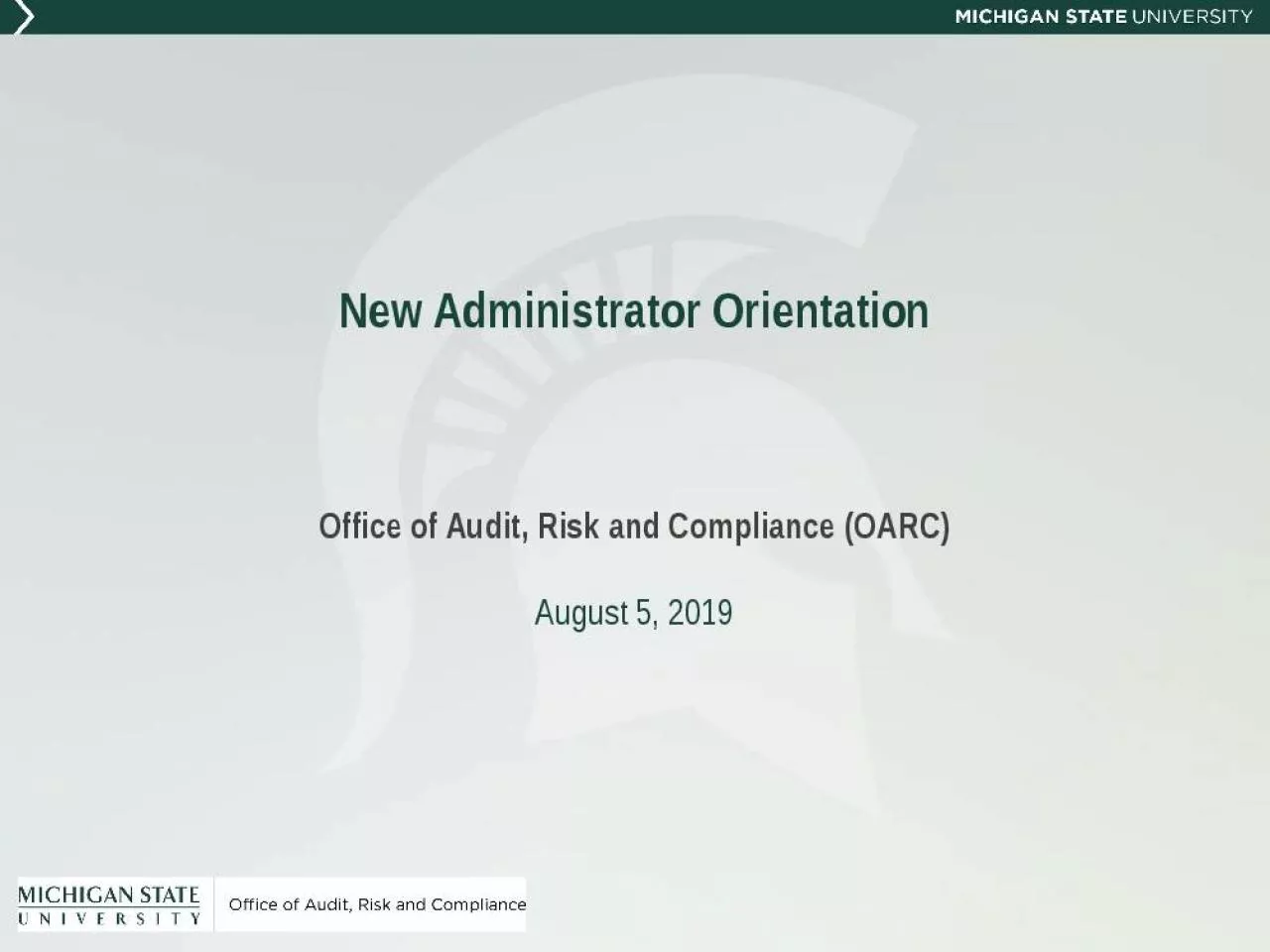 PPT-New Administrator Orientation