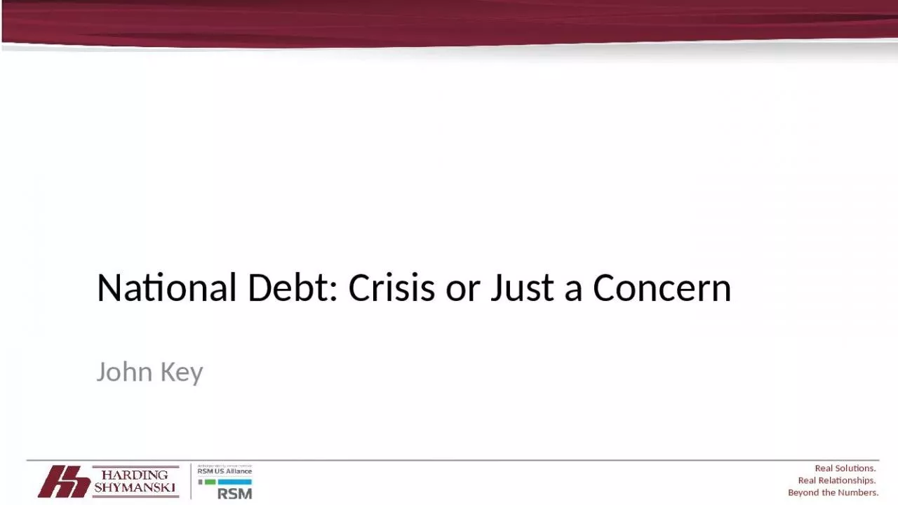 PPT-National Debt: Crisis or Just a Concern