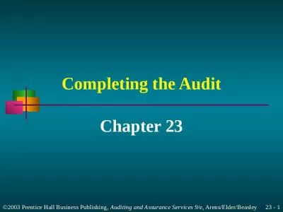 Completing the Audit