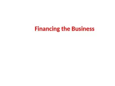 Financing the Business