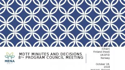 MENA MDTF minutes and decisions  8th program council meeting