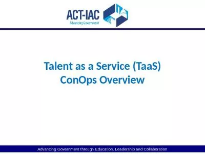 Talent as a Service (TaaS) ConOps Overview