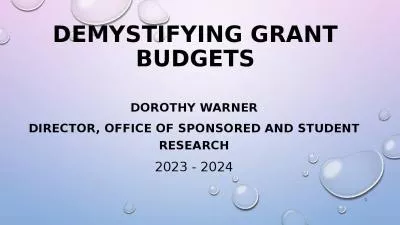 Demystifying Grant BudgetS