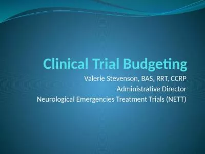 Clinical Trial Budgeting