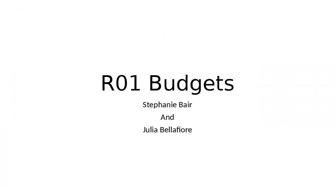 PPT-R01 Budgets