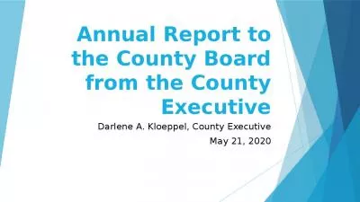 Annual Report to the County Board from the County Executive