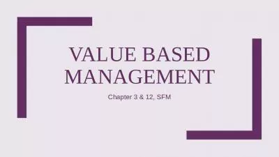 Value based management