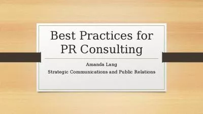 Best Practices for PR Consulting