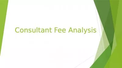 Consultant Fee Analysis