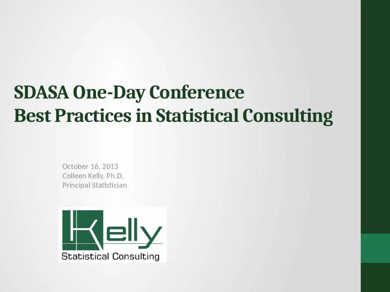 PPT-SDASA One-Day Conference Best Practices in Statistical Consulting