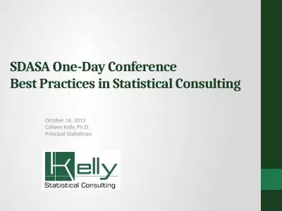 SDASA One-Day Conference  Best Practices in Statistical Consulting