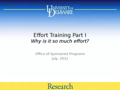 Effort Training Part I Why is it so much effort?