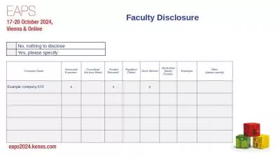 Faculty Disclosure