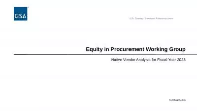 Equity in Procurement Working Group