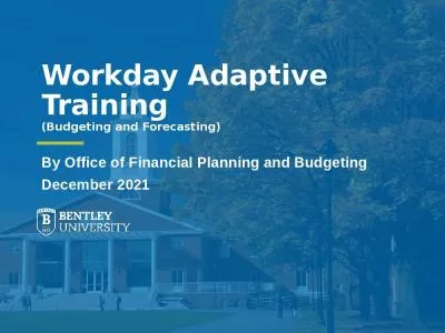 Workday Adaptive Training (Budgeting and Forecasting)