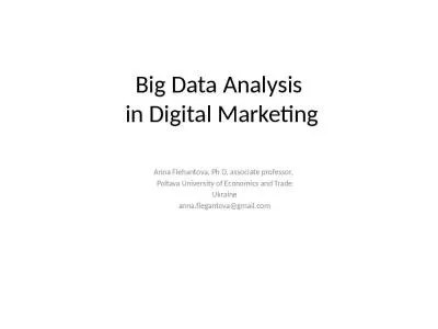 Big Data Analysis  in Digital Marketing