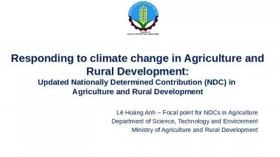 Responding to climate change in Agriculture and Rural Development: Updated Nationally Determined Contribution (NDC) in  Agriculture and Rural Development