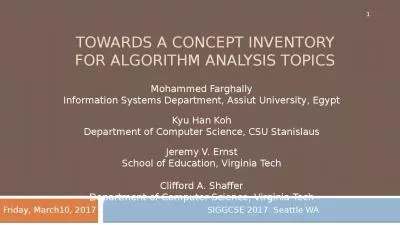 Towards a Concept Inventory for Algorithm Analysis Topics