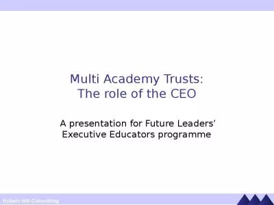 Multi Academy Trusts: The role of the CEO