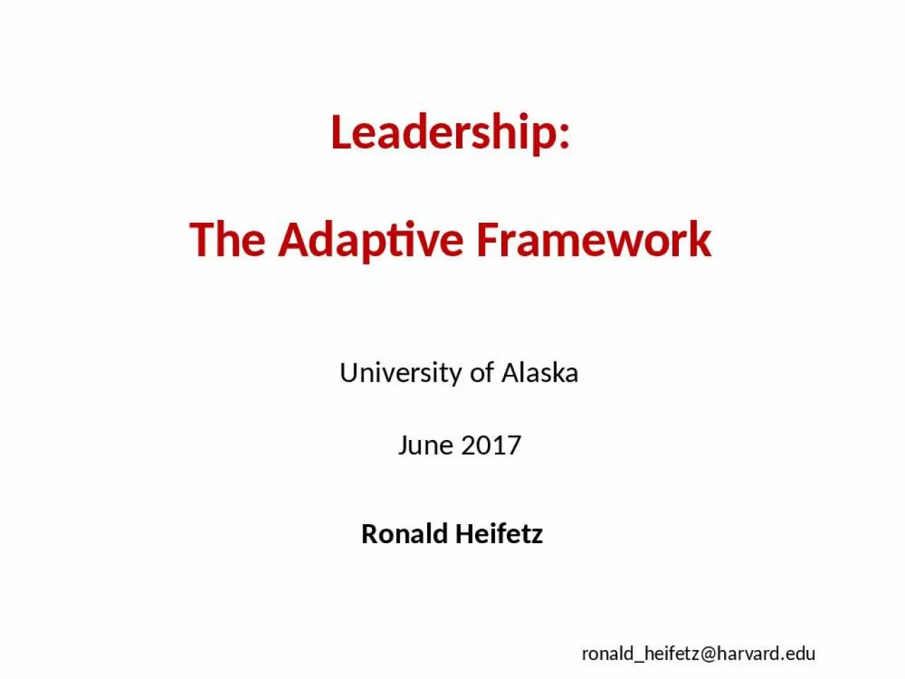 PPT-Leadership: The Adaptive Framework