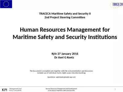 TRACECA Maritime Safety and Security II 2nd Project Steering Committee Human Resources