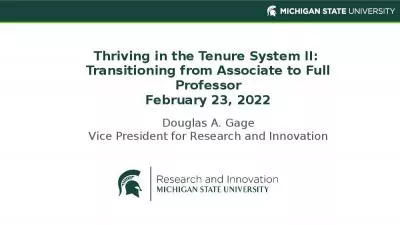 Thriving in the Tenure System II:  Transitioning from Associate to Full Professor February 23, 2022