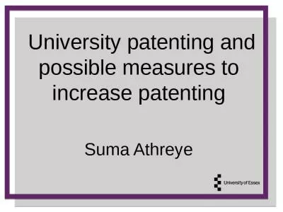 University patenting and possible measures to increase patenting