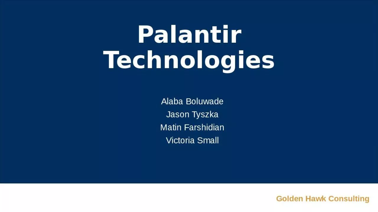 PPT-Palantir Technologies