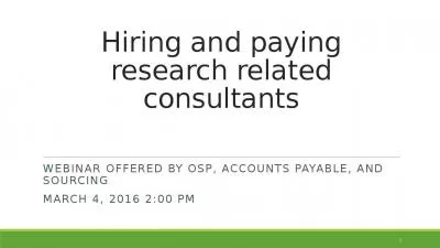 Hiring and paying research related consultants