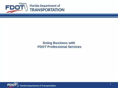 Doing Business with  FDOT Professional Services