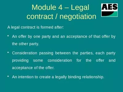 Module 4   Legal  contract / negotiation