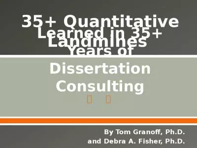 Learned in 35+ Years of Dissertation Consulting